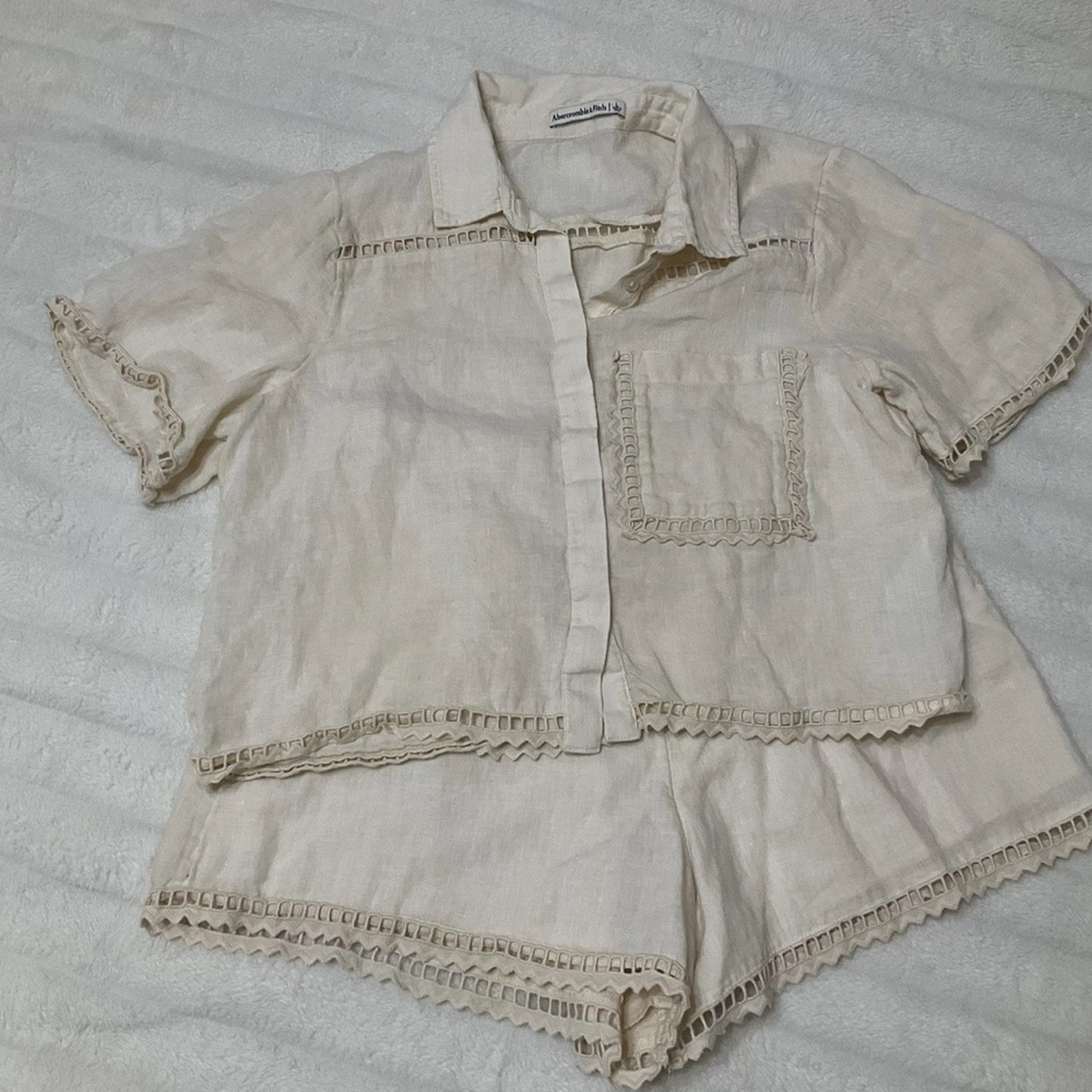 Abercrombie & Fitch Linen Top & Shorts Set